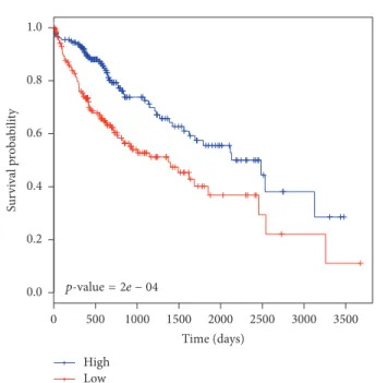 Figure 3: E2F6 expression is predictive of survival rate in HCC patients.