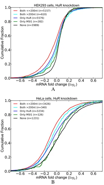 Figure 10. Co-occurrence of miR-148b and HNRNPC sites have a func- func-tional effect