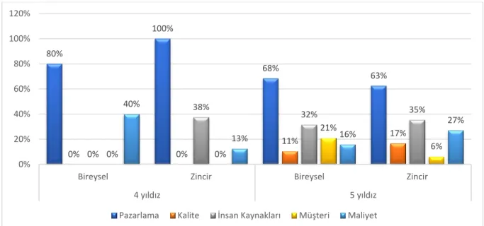 Şekil 2. Otel Kategorilerine Göre Uygulanan Temalar 