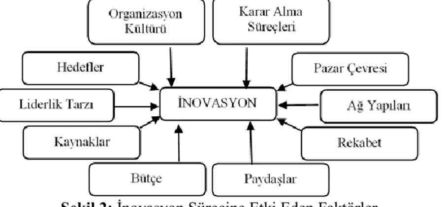 Şekil 2: İnovasyon Sürecine Etki Eden Faktörler 