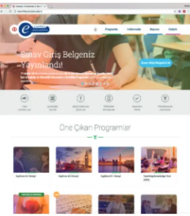 Figure 1. The Web site of e-Certificate Programs ( http://esertifika.anadolu.edu.tr)