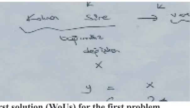 Figure 3. P1’s first solution (WoUs) for the first problem