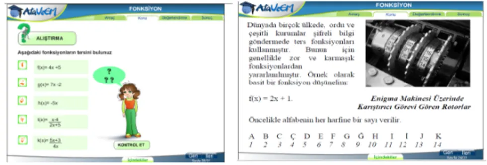 Şekil 2.  Web Tabanlı Öğretim Materyali Örneği