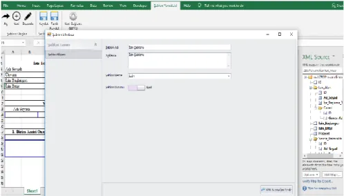 Şekil 9. ModelDOC Microsoft Excel Şablon Oluşturma Add-in aracı.  Gerek  doküman  veri  modelinde  gerekse  görünüm  veri  modelinde  yer  alan  tüm  öznitelikler ve serbest metin indekslenmektedir