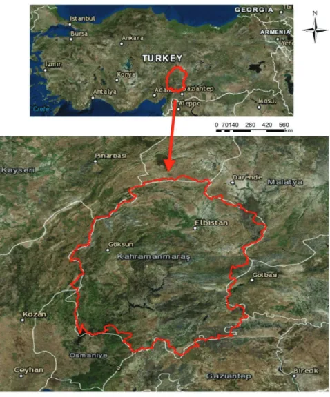 Figure 1. Location map of Kahramanmaras province.