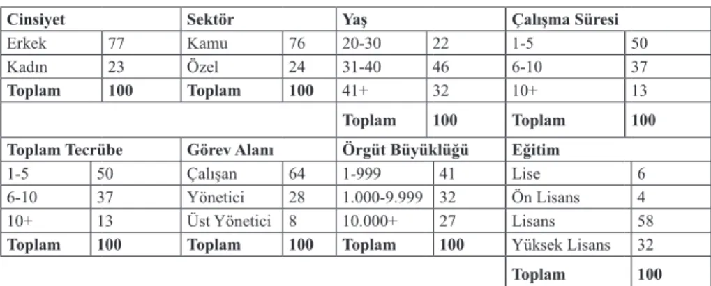 Tablo 2: Demografik Özellikler
