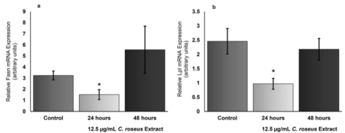 Table 2 Fully differentiated 3T3-L1 gene expressions and percent changes of Fasn and Lpl in response to 12.5 μg/mL C