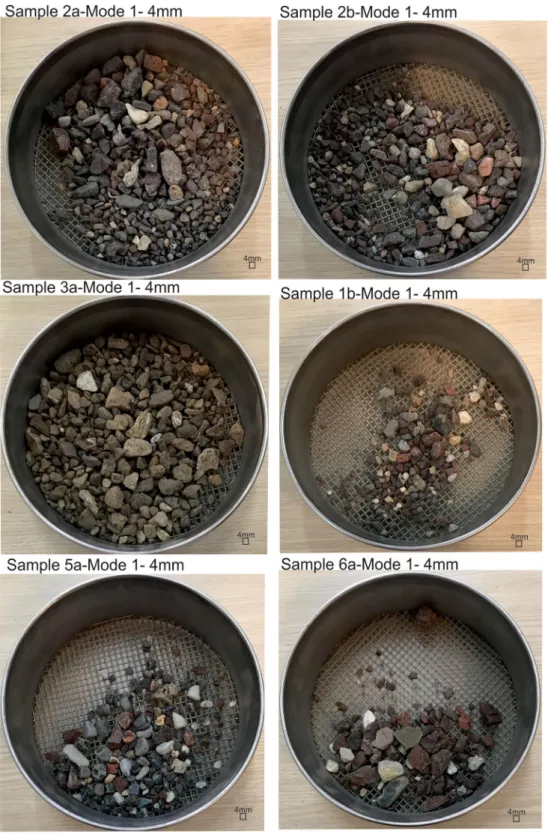 Fig. 7 Macro-views of the selected samples in a grain size of 4 mm