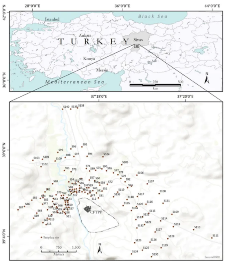 Fig. 1    Sampling sites in the investigated area