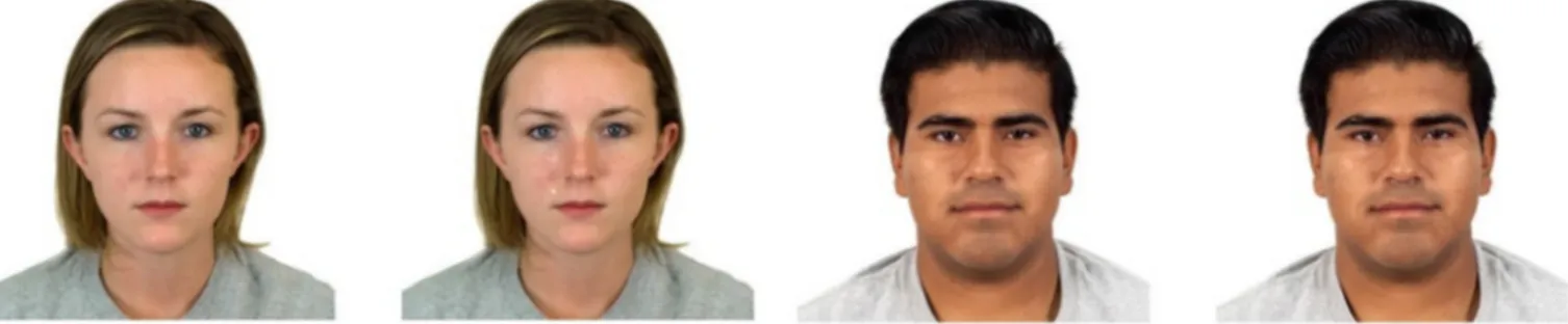 Fig. 1. Sample images from the Chicago Face Database ( Ma et al., 2015 ). Original images are presented on the left-hand side