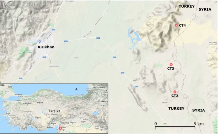 Figure 1. Striped Hyaena recorded camera trap locations in Hatay province. 