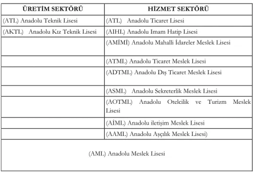 Tablo 3. Yabancı Dil Sınıfları Olan Orta Öğretim Kurumları 