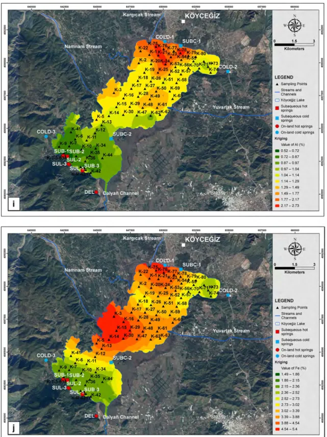 Fig. 2    (continued) LEGEND •  sampling  Points Streams and Channels 0 K0yc~il Lake •  S.oaquoooshOI :spnngs •  Subaqueous cold springs • On-land hot  spmgs 