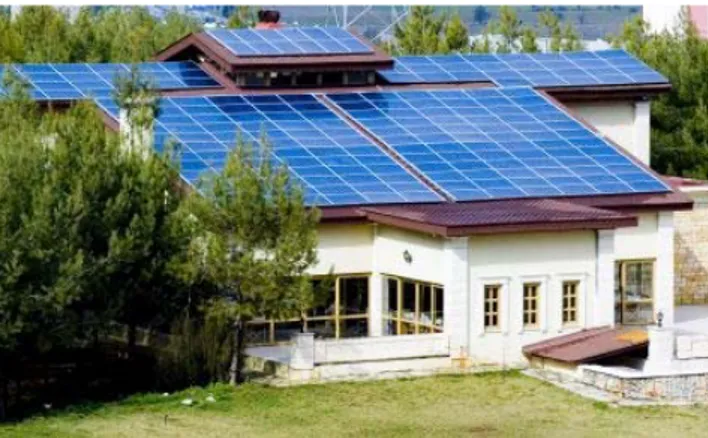 Figure 3 Turkey student cafeteria with 25.6 kWp grid connected  BIPV application. 