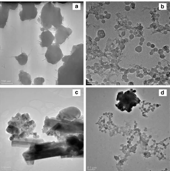 Fig. 1 TEM images before heat treatment for A, B, C, and D samples