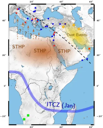 Fig. 3 The map shows a speculative line (dashed black line) dividing the studied region from northwest to