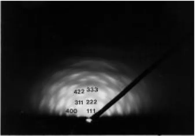 Figure 2. RHEED pattern from an as-grown CdTe thin film grown on glass at a substrate