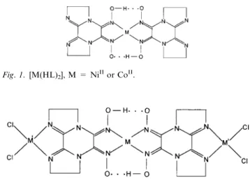 Fig. 2. [MM¢ 2 (HL) 2 Cl 4 ], M = Ni II , Co II or Cu II ; M¢ = Cu II or Cd II .