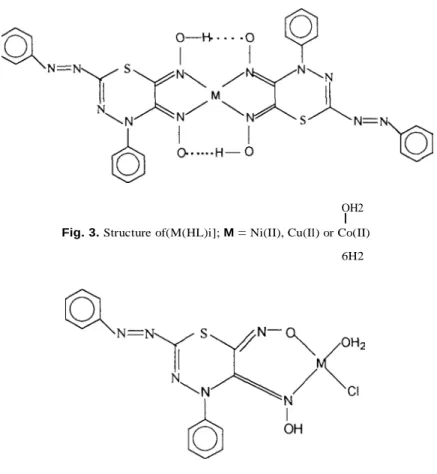Fig. 4. Structure of [(HL)Cl(H20)M] { M = Zn(ll), Cd(II) or Hg(II)} 
