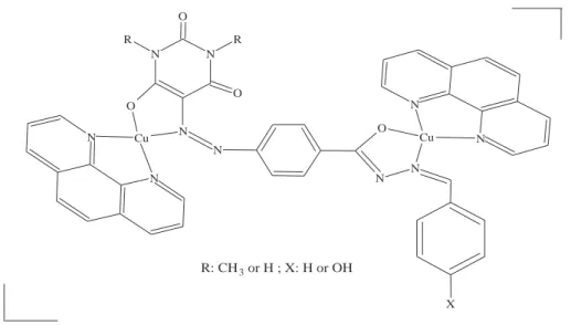 Figure 2. Proposed structure for the mixed-ligand dinuclear complexes.