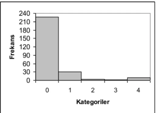 Şekil 2. Problem 1’den alınan puanların dağılımı 