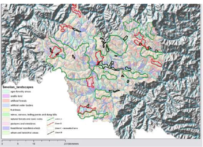 Figure 9. Functional zoning of landscapes 