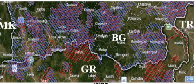 Figure 3. Protected area on Greek – Bulgarian border 