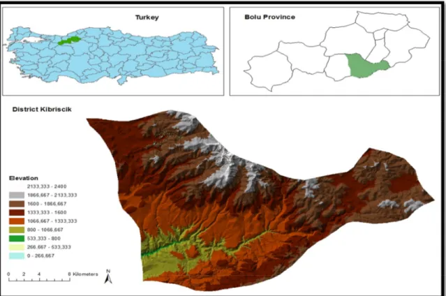 Figure 1. Location map of district Kıbrıscık (Khan and Somuncu, 2012) 