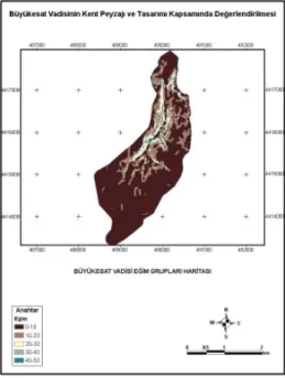 Şekil 4. Büyükesat vadisi eğim grupları haritası.