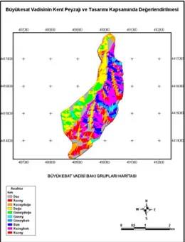 Şekil 5. Büyükesat vadisi bakı grupları haritası.