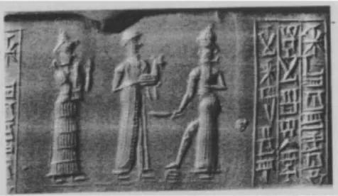 Şekil 19: Silindir mühür, yak. M.Ö. 1800. Londra, British Museum WA 134765. Collon 