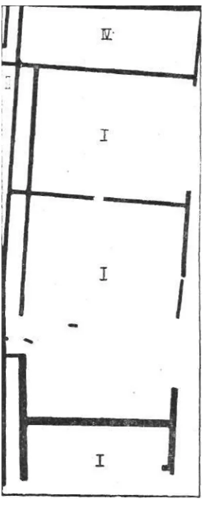 Abb. 1 — Hâuserblock im Graben C  ( vorlâufige skizze ) 