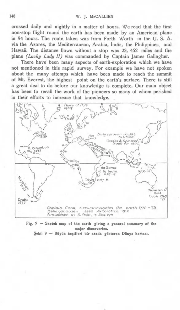Fig. 9 — $ketch map of the earth giving a general summary of the  major disooveries. 