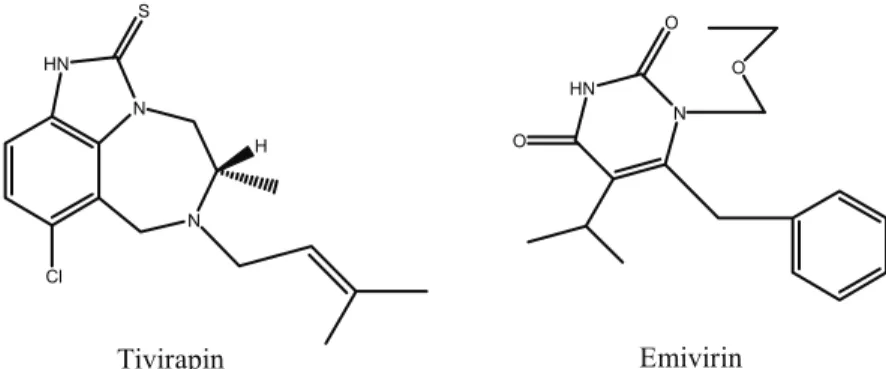 Şekil 7. Tivirapin ve emivirinin kimyasal yapıları 
