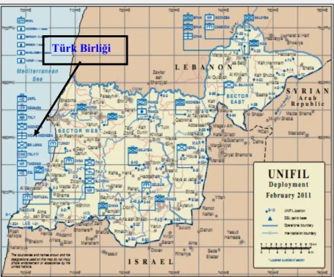 Şekil 1 UNIFIL Birlikleri (2011 Şubat itibarıyla) 
