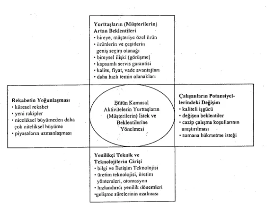 Şekil 2: Degişen Çevresel KoşuUar (IANGER/SCHÖNFEW. 1999: 146)