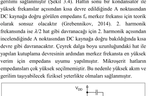 Şekil 3.4. Tasarımda kullanılan devre ve kutuplama yapısı