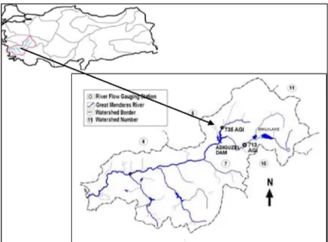 Figure 4. Büyük Menderes River and its drainage area  4. MODELING OF INFLOW BY ANN 