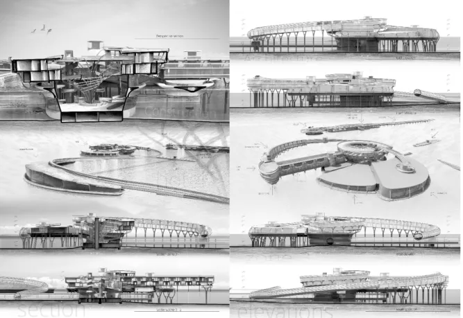 Figure 6. Section /Views of the central part (Source:author) 