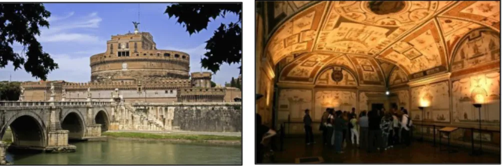 Şekil 5.  St. Angelo kalesinden iç (Pinterest, 2018) ve dış   (Andres, 2011) görünümler 