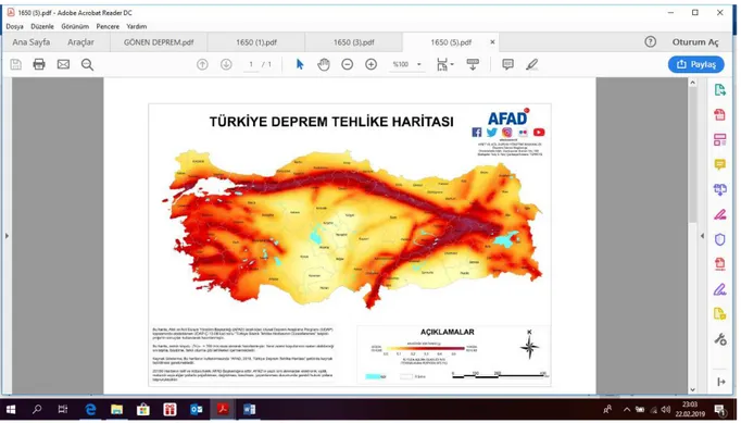 Şekil 6: Türkiye Deprem Tehlike Haritası 