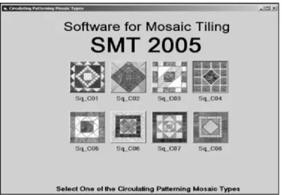 Figure 11. The selection screen of mosaic configurations 