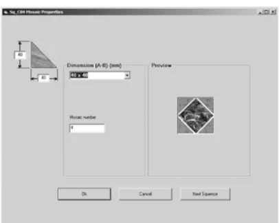 Figure 13. Selection screen of the sizes of triangle marble parts 