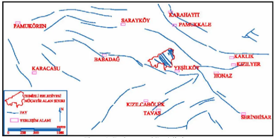 Figure 1. Faults around Denizli city. 