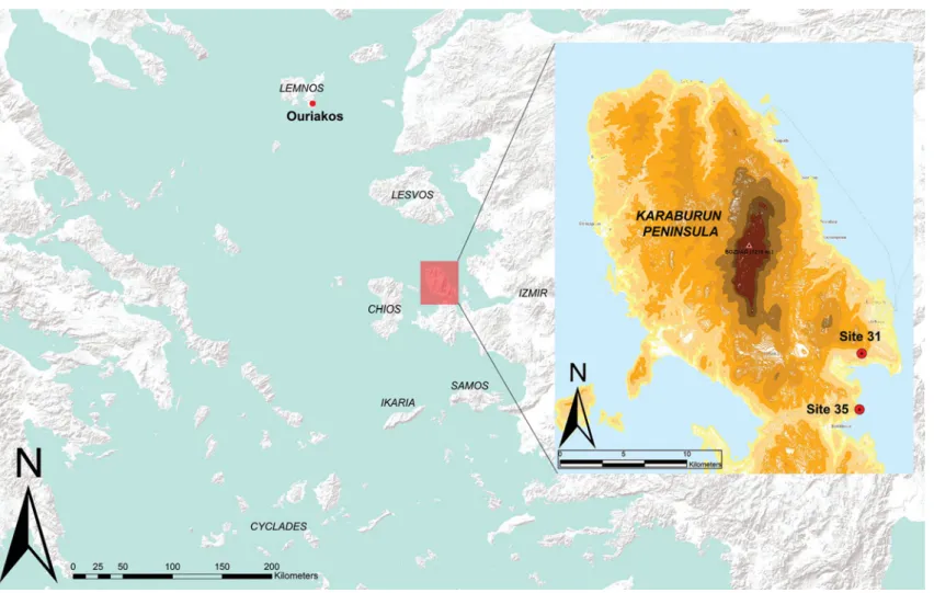 Figure 1. The location of the Karaburun Peninsula and sites mentioned in the text.