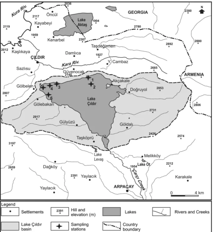 Fig. 1 Location of sampling stations at Lake Ç ıldır