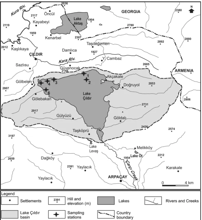 Fig. 1 Location of sampling stations at Lake Ç ıldır