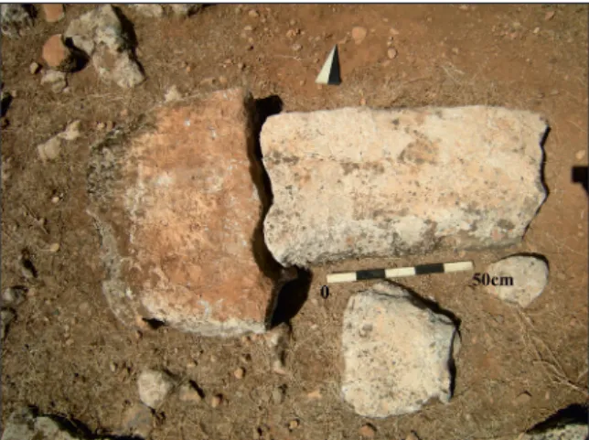 Fig. 3. The pillar with finger relief unearthed at Harbetsuvan Tepesi (photo B. Çelik).