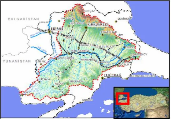 Şekil 1: Ergene Havzası (ÇOB, 2008) 