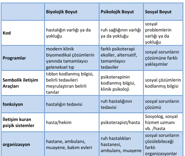Tablo 5: Sistem Yaklaşımı ve Sağlık 